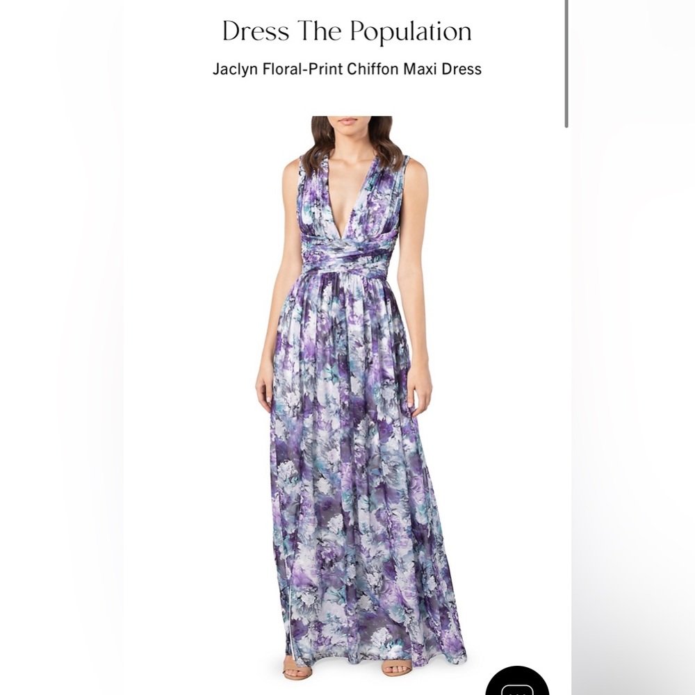 Dress the Population Purple Floral Maxi Dress